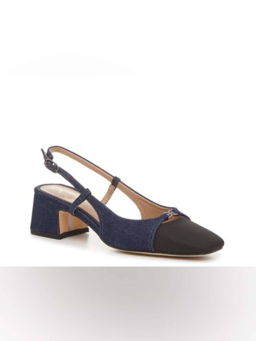 Women’s Sam Edelman Tarra Slingback Pump in Denim Blue/Black